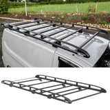 Rhino KammRack Black Aluminium Van Roof Rack For Ford Transit Custom 2023 On SWB Low Roof (L1H1) Twin Rear Doors