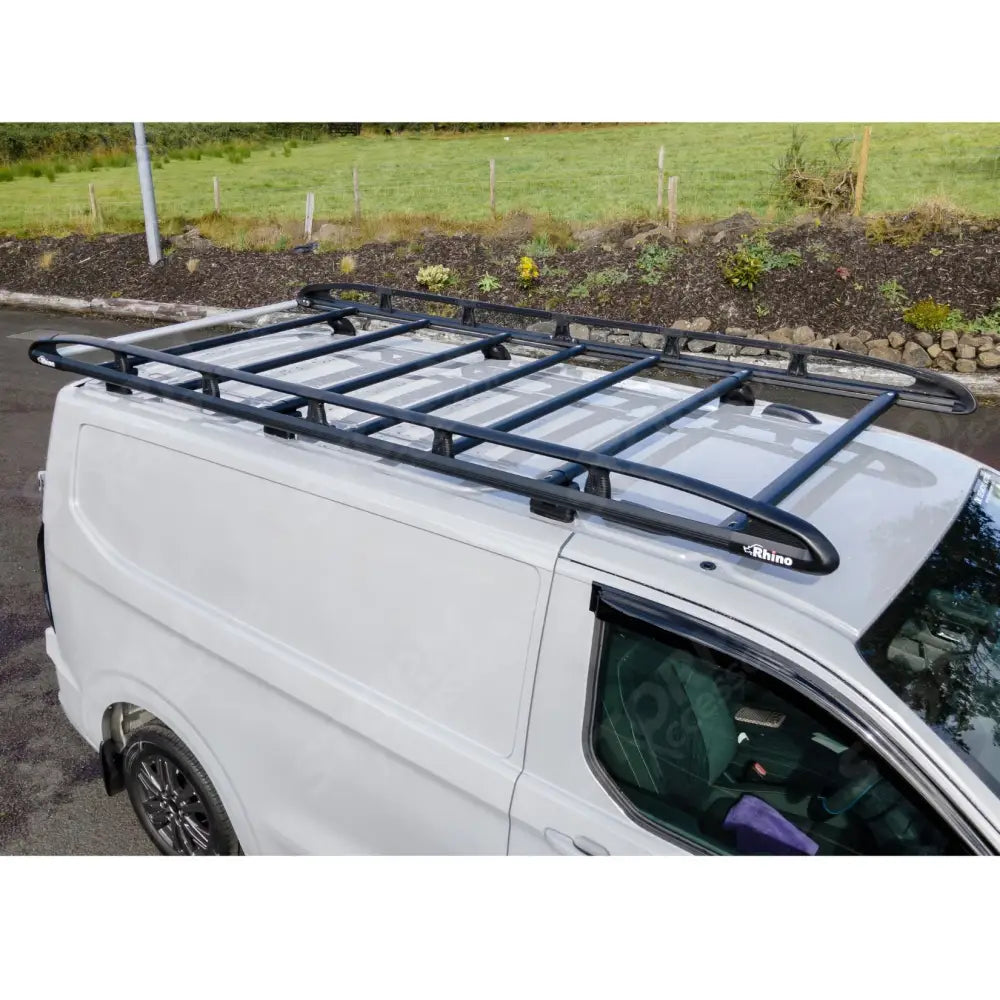 Rhino KammRack Black Aluminium Van Roof Rack For Ford Transit Custom 2023 On SWB Low Roof (L1H1) Twin Rear Doors