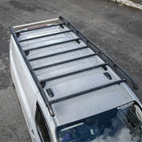 Rhino KammRack Black Aluminium Van Roof Rack For Ford Transit Custom 2023 On SWB Low Roof (L1H1) Twin Rear Doors