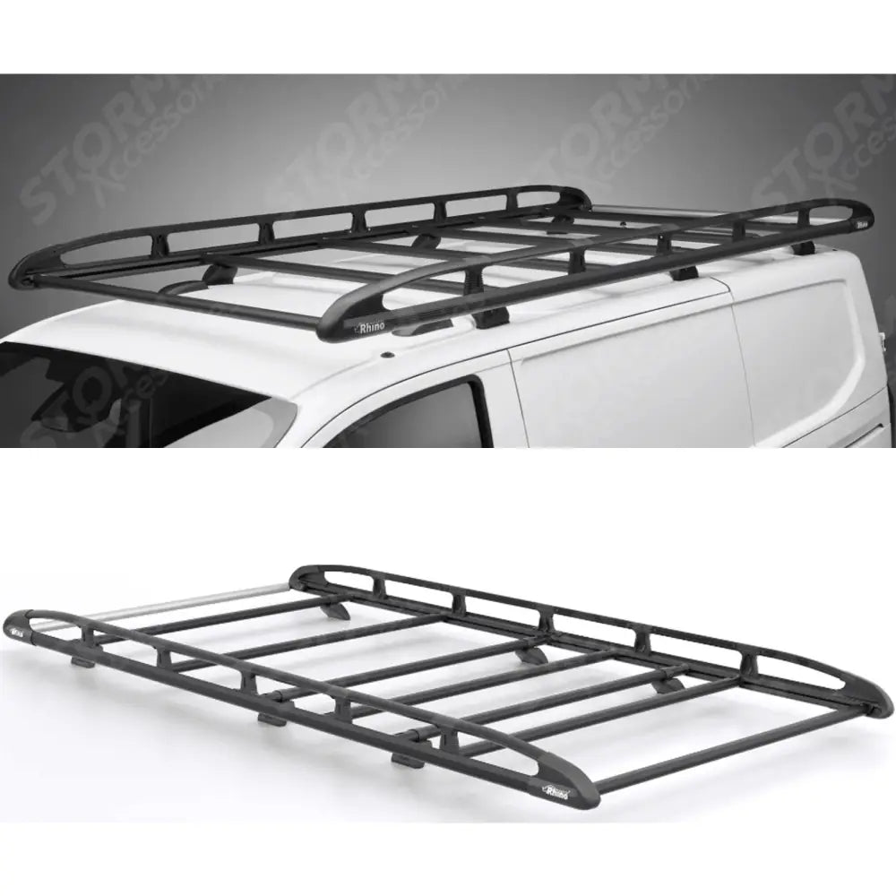 Rhino KammRack Black Aluminium Van Roof Rack For Ford Transit Custom 2023 On SWB Low Roof (L1H1) Twin Rear Doors