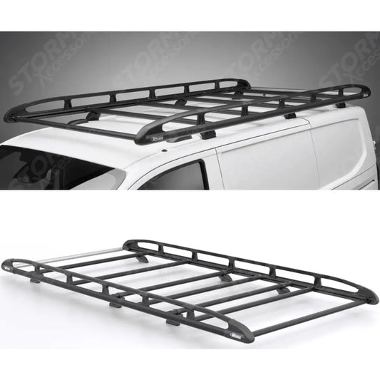 Rhino KammRack Black Aluminium Van Roof Rack For Ford Transit Custom 2023 On SWB Low Roof (L1H1) Twin Rear Doors