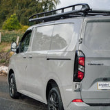 Rhino KammRack Black Aluminium Van Roof Rack For Ford Transit Custom 2023 On SWB Low Roof (L1H1) Twin Rear Doors