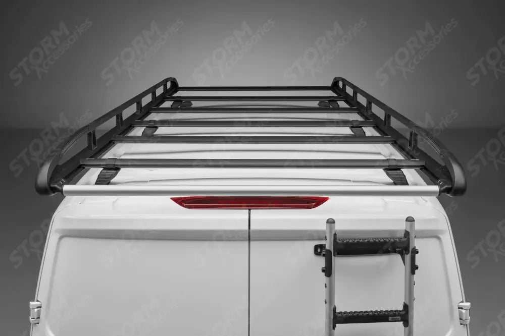 Rhino KammRack Black Aluminium Van Roof Rack For Volkswagen Transporter T7 2024 On SWB Low Roof (L1H1) Twin Rear Doors