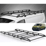 Rhino KammRack Black Aluminium Van Roof Rack For Volkswagen Transporter T7 2024 On SWB Low Roof (L1H1) Twin Rear Doors
