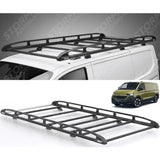 Rhino KammRack Black Aluminium Van Roof Rack For Volkswagen Transporter T7 2024 On SWB Low Roof (L1H1) Twin Rear Doors