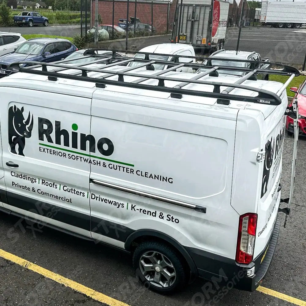 Rhino KammRack Black Aluminium Van Roof Rack - Ford Transit 2014 On LWB Medium Roof (L3H2)
