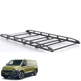 Rhino KammRack Black Aluminium Van Roof Rack - Volkswagen Transporter T7 2024 On LWB Low Roof (L2H1) Tailgate Rear Door