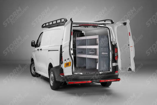 Rhino KammRack Black Aluminium Van Roof Rack - Volkswagen Transporter T7 2024 On LWB Low Roof (L2H1) Twin Rear Doors