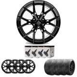 Ridge KN10 Gloss Black 6X120 20 Inch Alloy With Tyre & TPMS Package 245/45/20