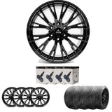 Ridge KN12 Gloss Black 6X120 20 Inch Alloys With Tyre & TPMS Package 245/40/20