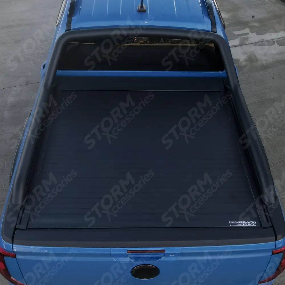 Ridgeback Auto Electric Roll Top Cover In Black For Ford Ranger T9 Wildtrak & Vw Amarok Double Cab 2023 On