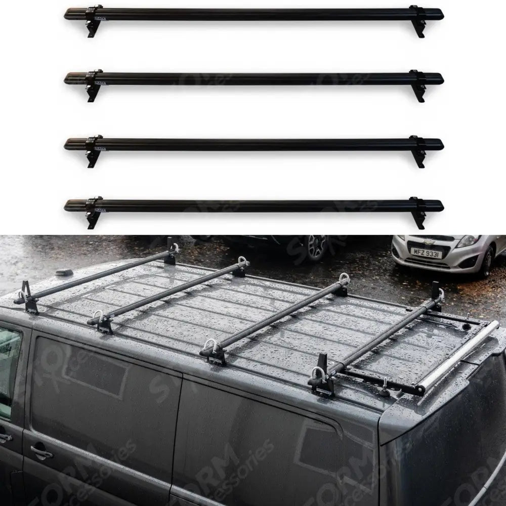 Ridgerack Roof Rack 4 Bar Style Black For Vw Transporter T5 2003 - 2024