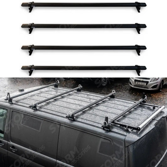 Ridgerack Roof Rack 4 Bar Style Black For Vw Transporter T5 2003 - 2024