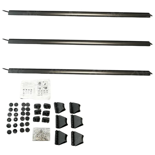Ridgerack Roof Rack Rails V2 3 Bars Style In Black For Ford Transit Custom 2012 - 2024