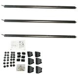 Ridgerack Roof Rack Rails V2 3 Bars Style In Black For Ford Transit Custom 2012 - 2024