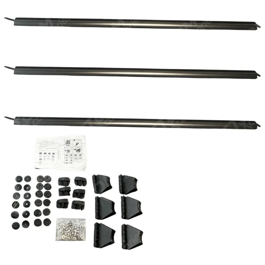 Ridgerack Roof Rack Rails V2 3 Bars Style In Black For Ford Transit Custom 2012 - 2024