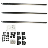 Ridgerack Roof Rack Rails V2 3 Bars Style In Black For Ford Transit Custom 2012 - 2024