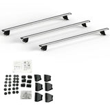 Ridgerack Roof Rack Rails V2 3 Bars Style In Silver For Ford Transit Custom 2012 - 2024