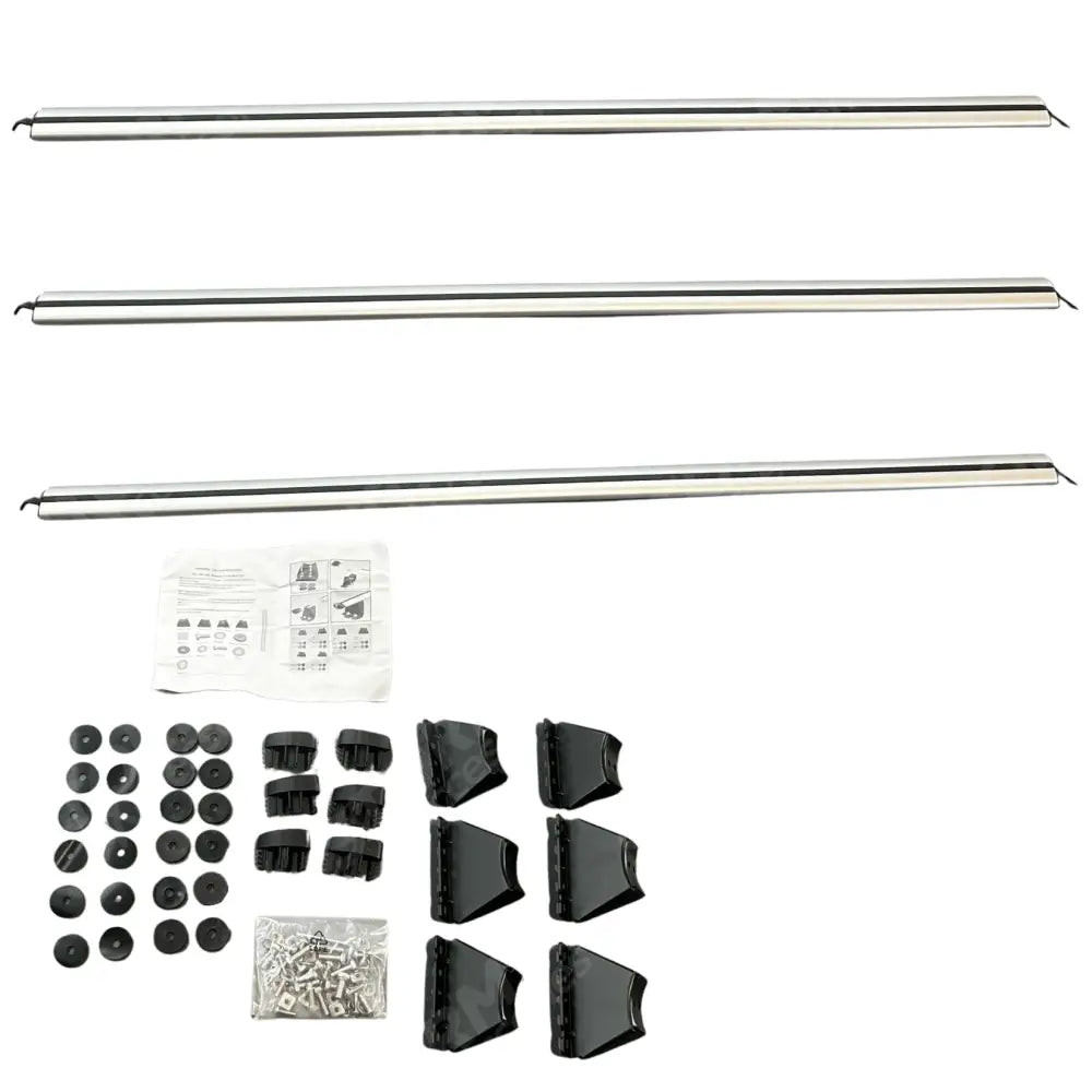 Ridgerack Roof Rack Rails V2 3 Bars Style In Silver For Ford Transit Custom 2012 - 2024