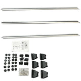 Ridgerack Roof Rack Rails V2 3 Bars Style In Silver For Ford Transit Custom 2012 - 2024