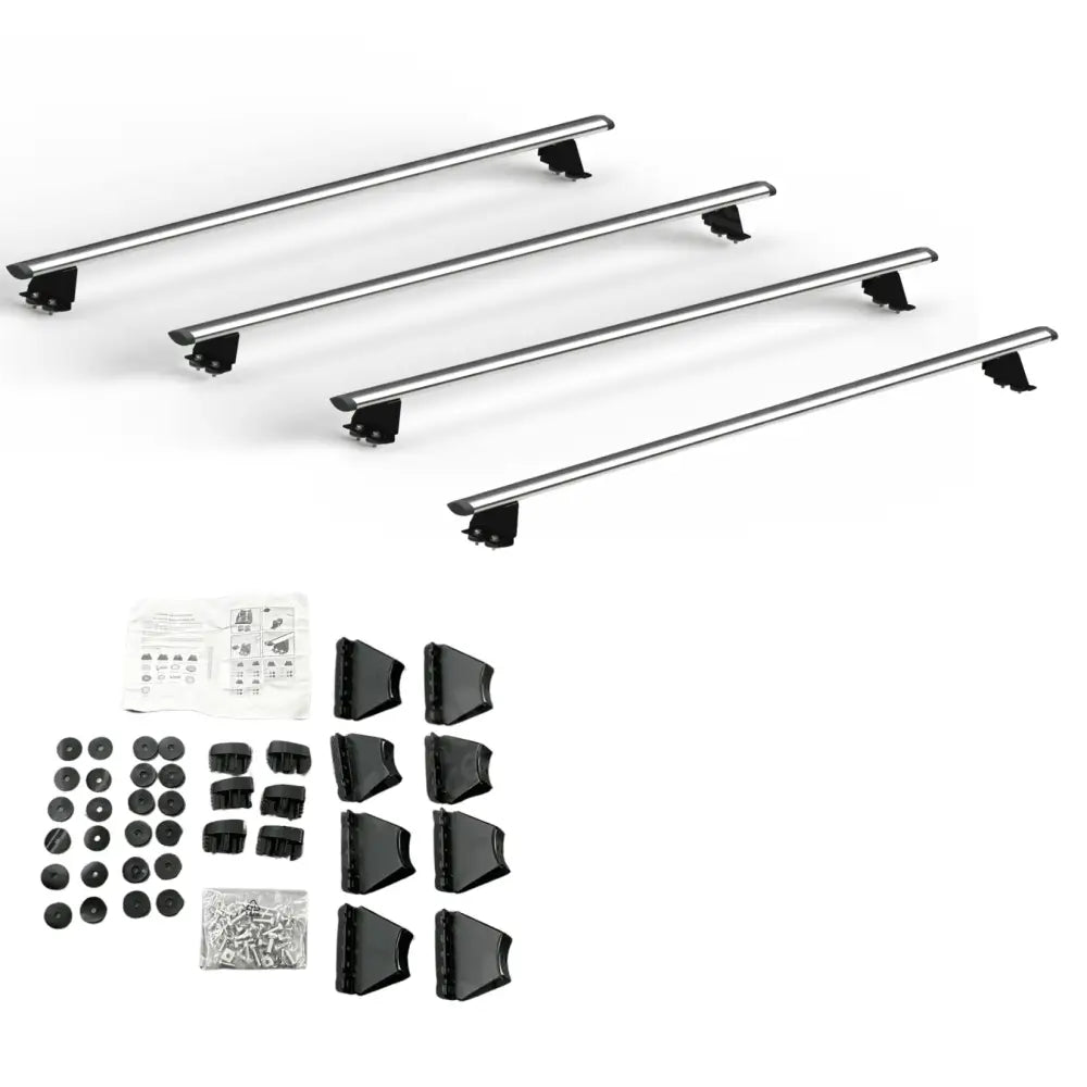 Ridgerack Roof Rack Rails V2 4 Bars Style In Silver For Ford Transit MK8 2014 on