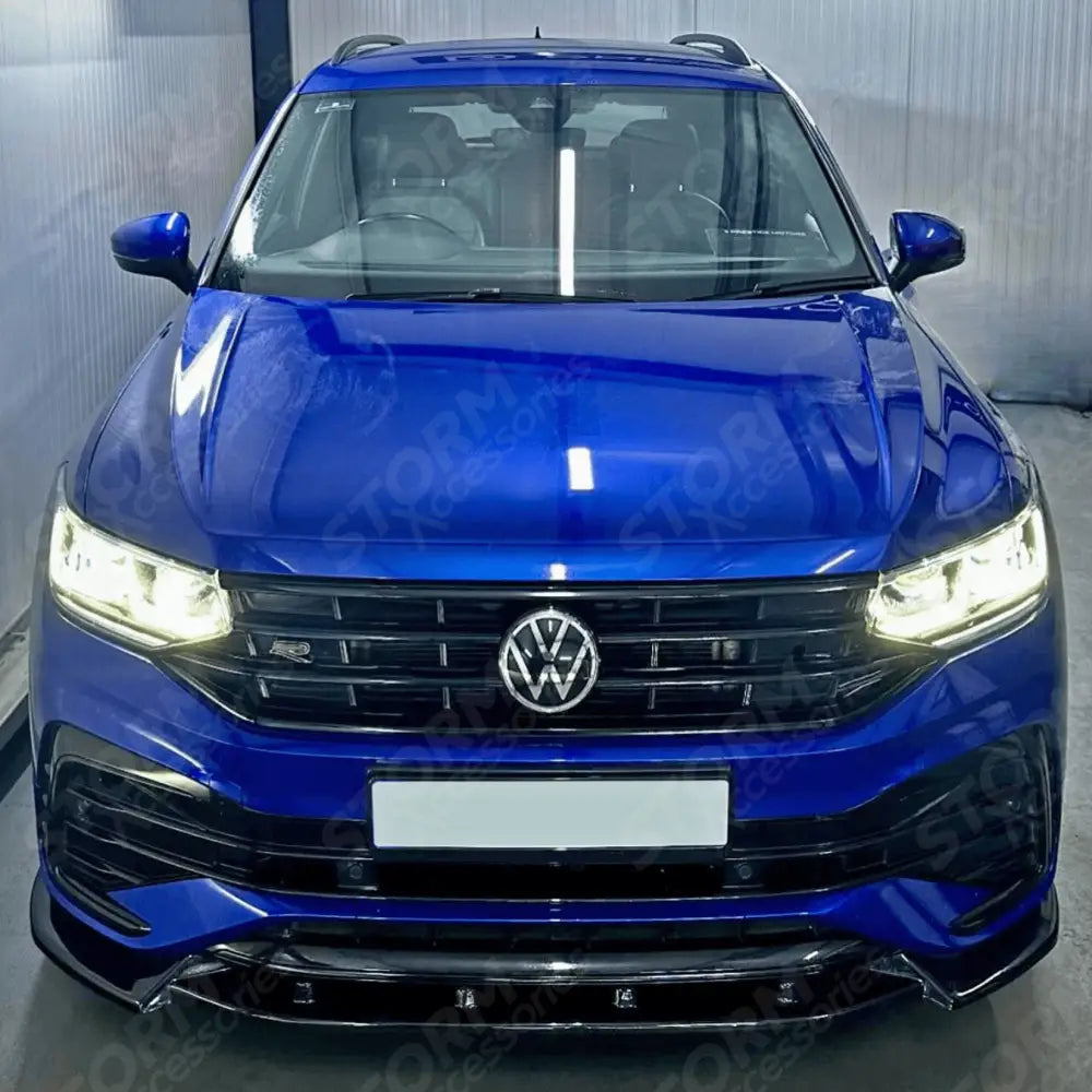 Risper Front Splitter Gloss Black For Volkswagen Tiguan MK2 R / R-Line 2020+