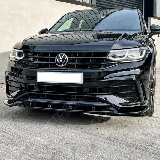 Risper Front Splitter Gloss Black For Volkswagen Tiguan MK2 R / R-Line 2020+
