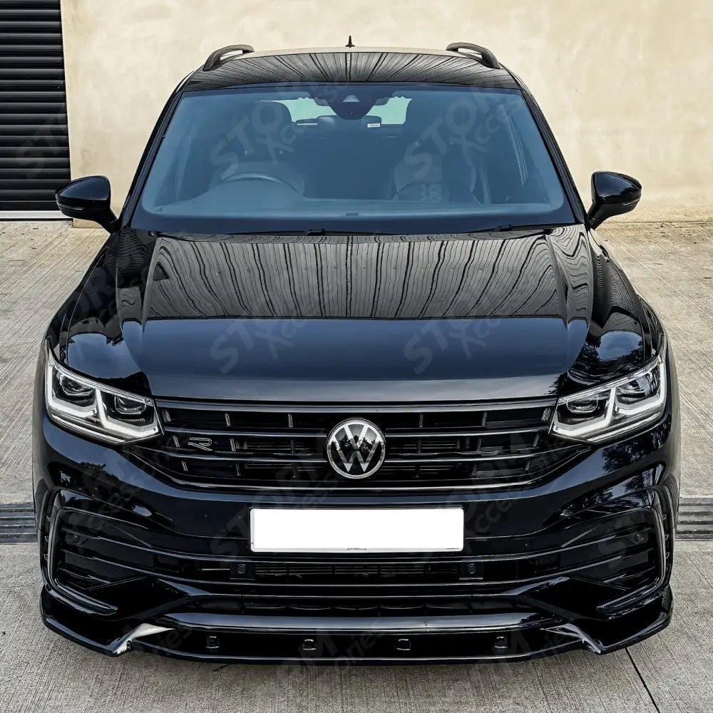 Risper Front Splitter Gloss Black For Volkswagen Tiguan MK2 R / R-Line 2020+