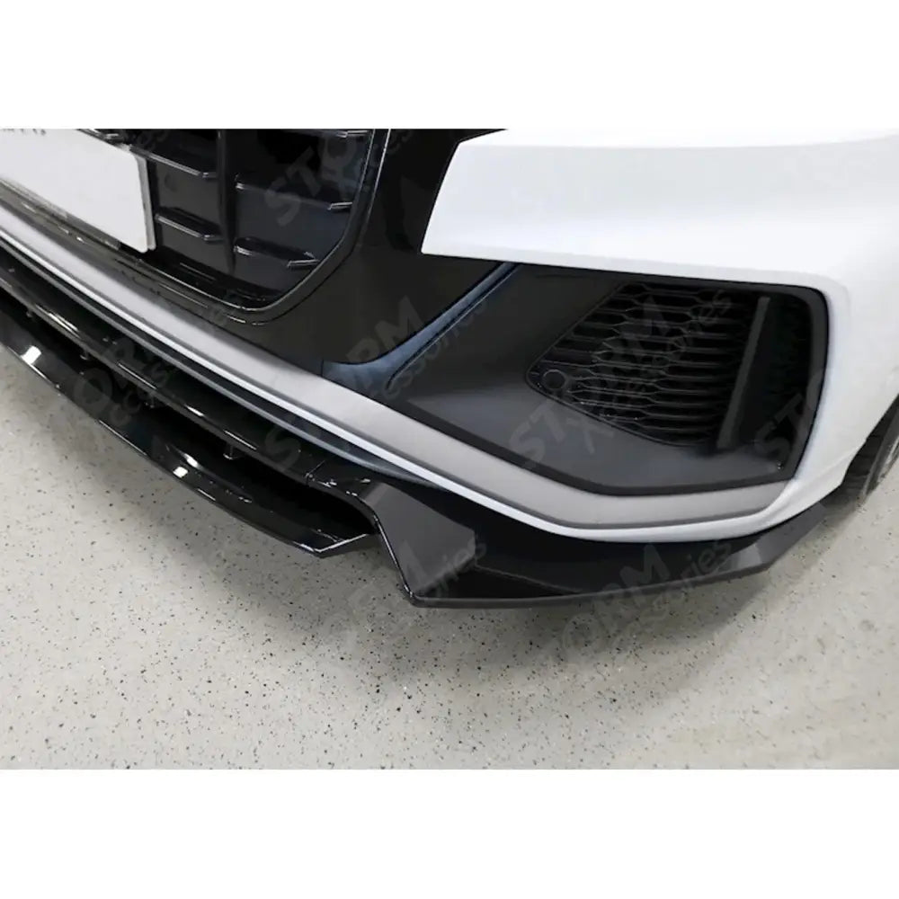 Risper Front Splitter Lip Gloss Black For Audi Q8 S Line 2018+