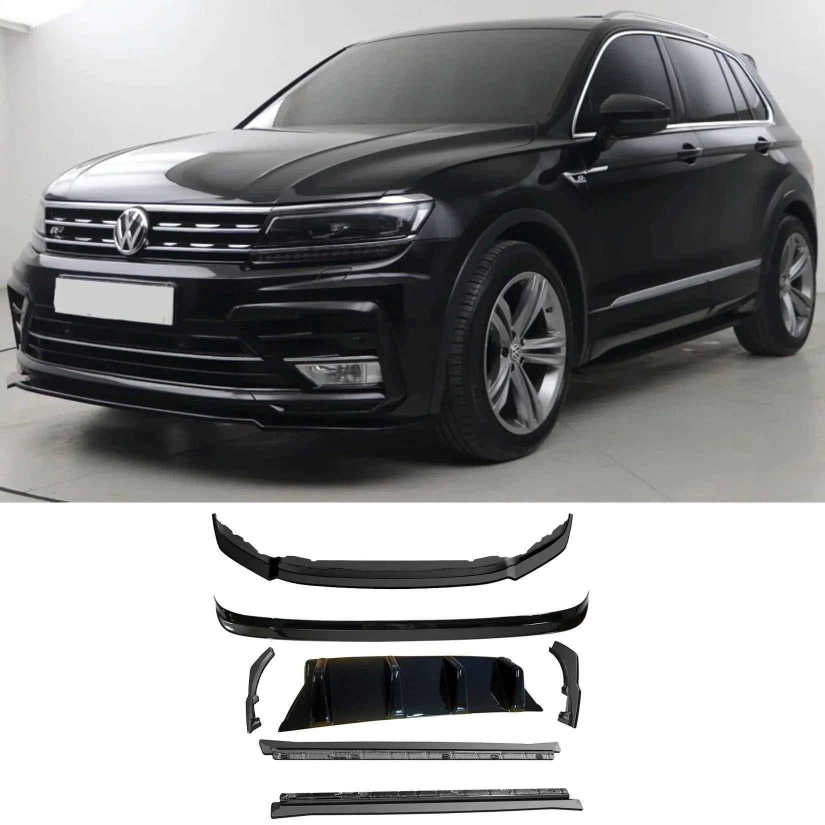 VW Tiguan MK2 R-Line 2015-2020 Aero Body Kit In Gloss Black