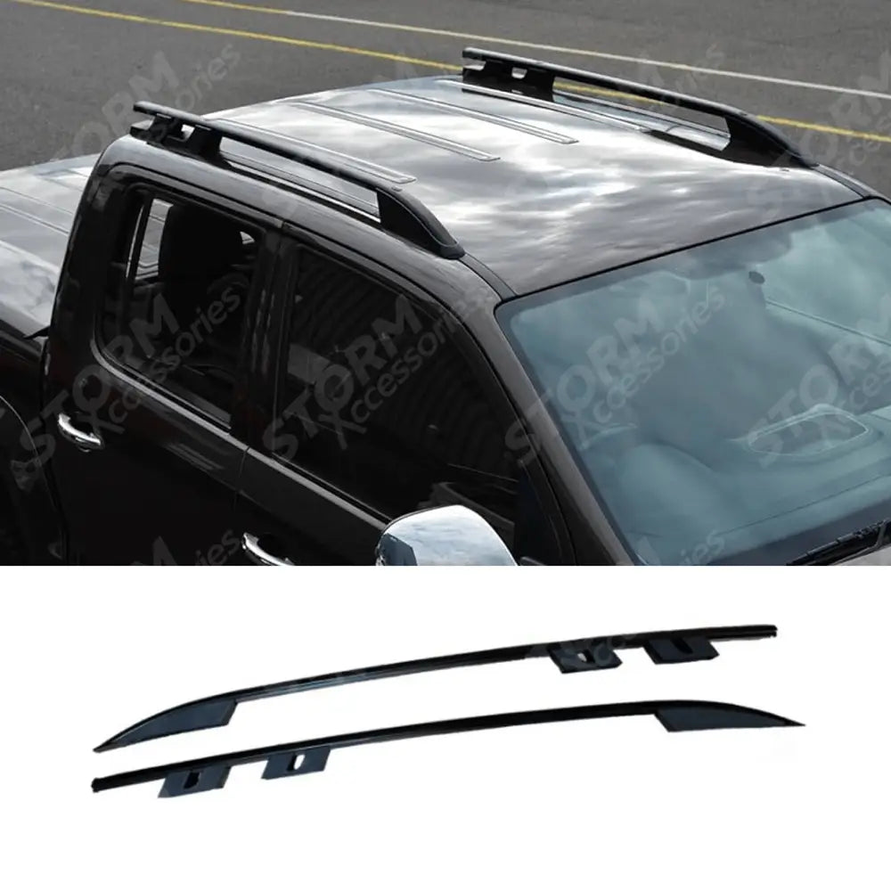 Roof Bars Rails Black Style 2 For Vw Amarok 2010-2022- Double Cab