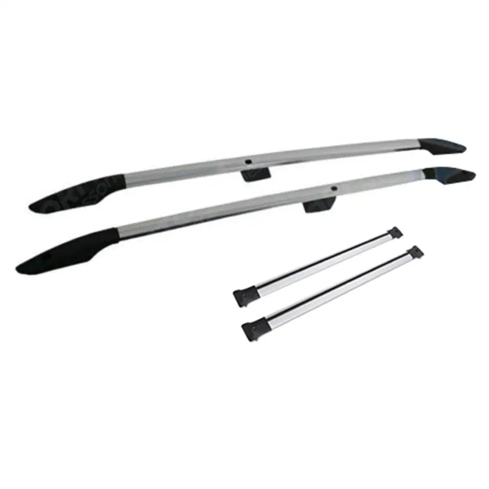 Roof Rails And Cross Bars Lwb Set Silver For Vw Transporter T5 - T6