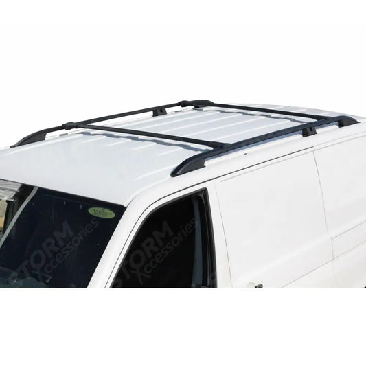 Roof Rails And Cross Bars Set For Vw Transporter T5 - T6 - Swb Black