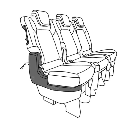 Seat Covers- Fixed 3 Rear Singles Black For Ford Custom Kombi Tourneo 2023+