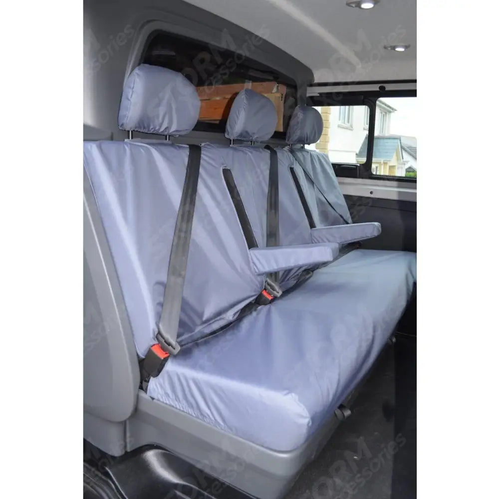 Seat Covers Grey For Vauxhall Vivaro 2014-2019 Crew Cab Rear 3-seater Renault Trafic 2014 On