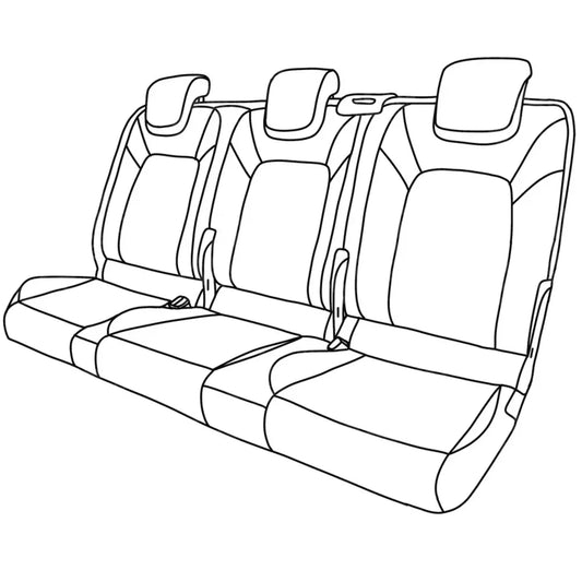 Seat Covers- Rear Triple Bench- Black For Ford Custom Kombi Tourneo 2023+