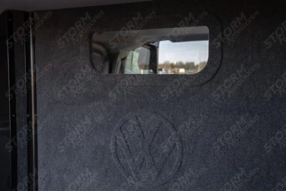 Second Row Carpeted & Embossed Bulkhead With Clear Panel For Volkswagen Transporter T7 2025+