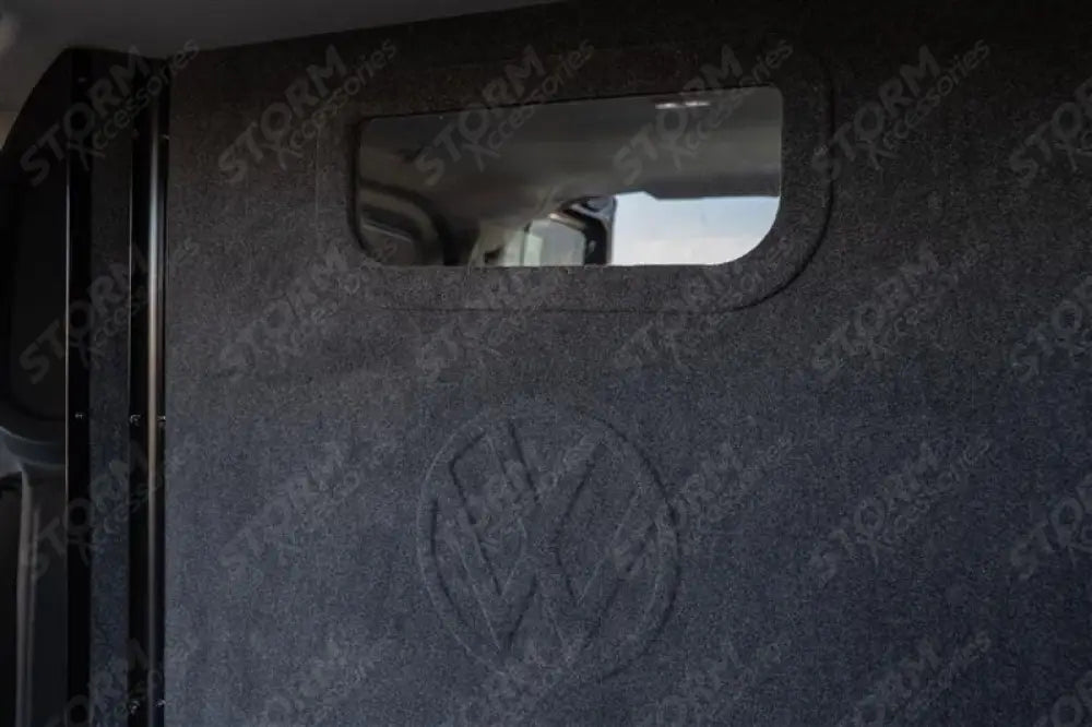 Second Row Carpeted & Embossed Bulkhead With Clear Panel For Volkswagen Transporter T7 2025+