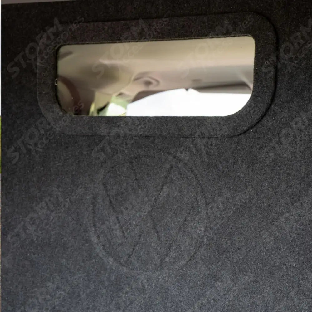 Second Row Carpeted & Embossed Bulkhead With Clear Panel For Volkswagen Transporter T7 2025+
