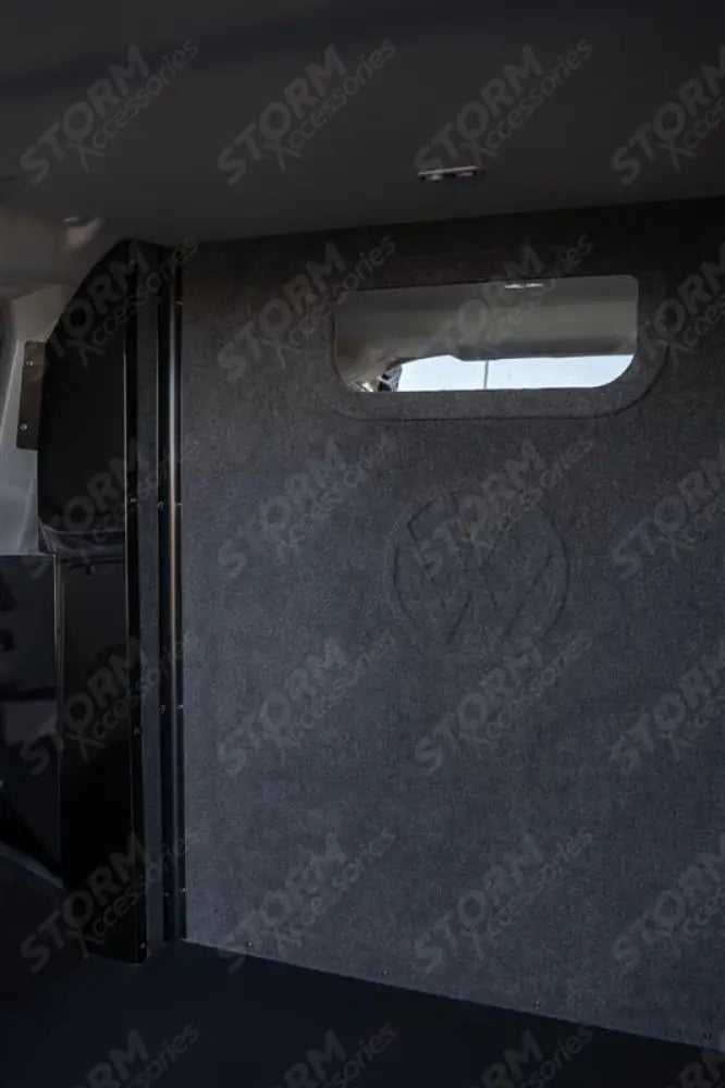 Second Row Carpeted & Embossed Bulkhead With Clear Panel For Volkswagen Transporter T7 2025+