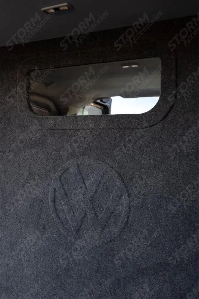 Second Row Carpeted & Embossed Bulkhead With Clear Panel For Volkswagen Transporter T7 2025+