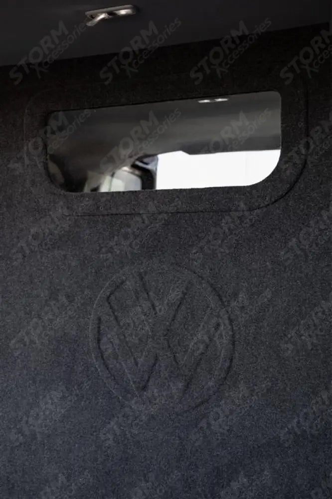 Second Row Carpeted & Embossed Bulkhead With Clear Panel For Volkswagen Transporter T7 2025+