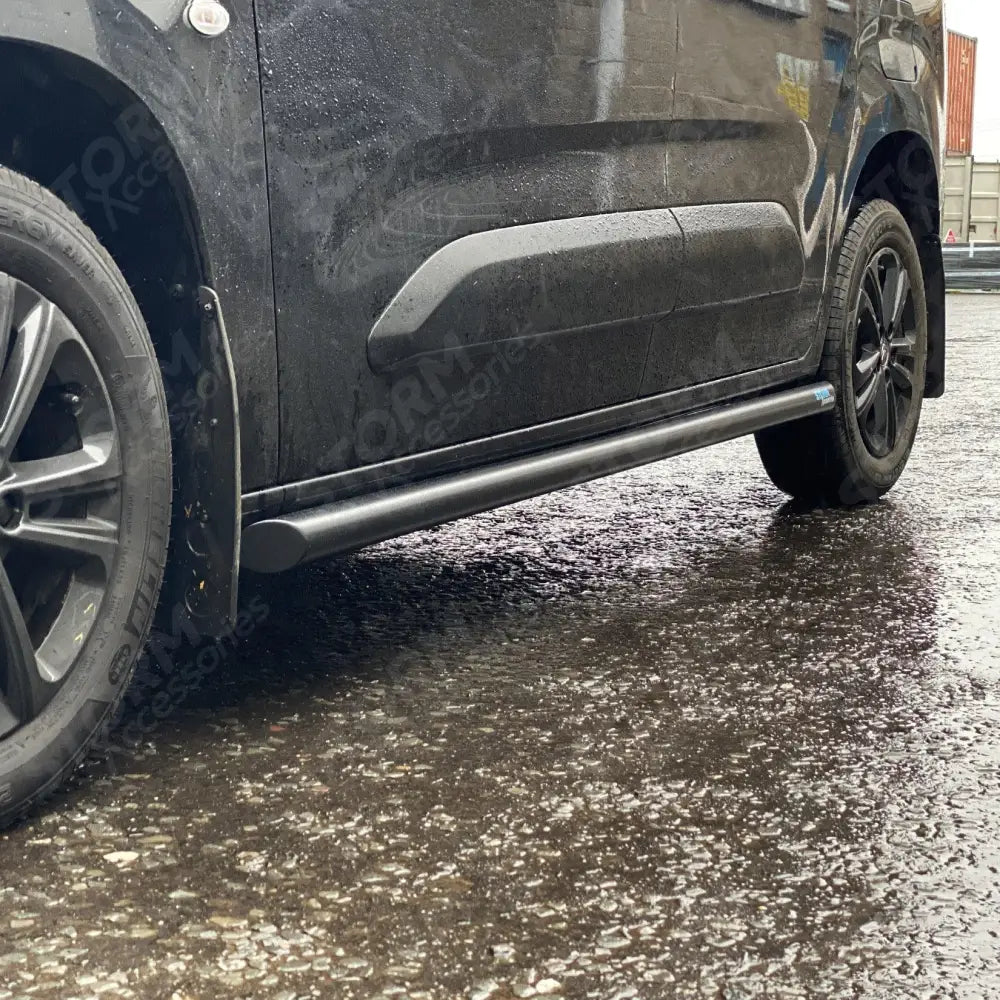 Side Bars Angular Lwb 60mm Black For Citroen Berlingo 2018 On