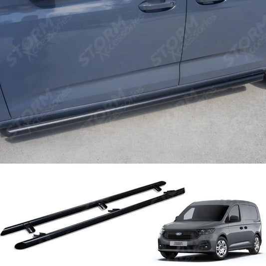 Side Bars Steps Angular Type Short Wheel Base Black 60mm For Ford Transit Connect 2024 On