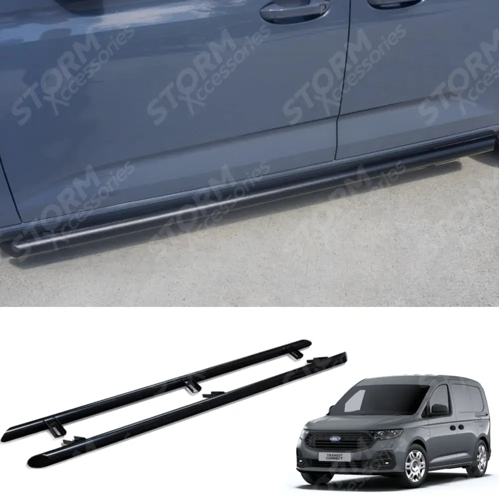 Side Bars Steps Angular Type Short Wheel Base Black 60mm For Ford Transit Connect 2024 On
