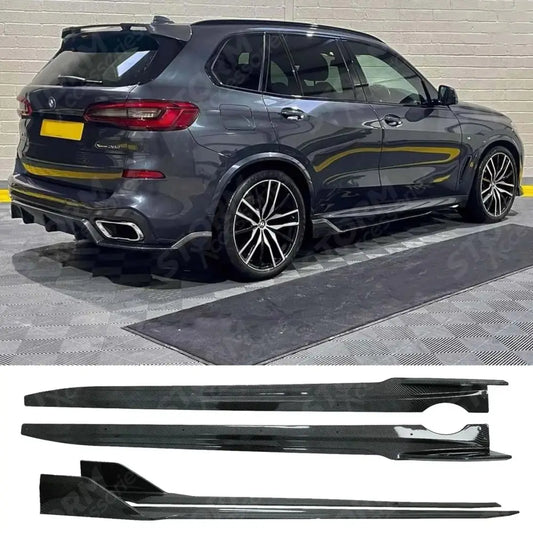 Side Skirt Splitters In Carbon Look Black Knight For Bmw X5 G05 2018+