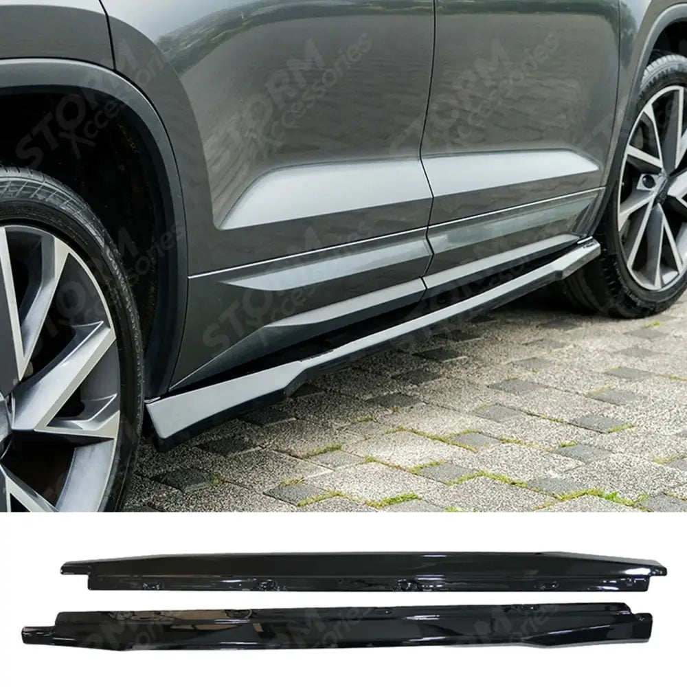 Side Skirts (2 Pcs) For Skoda Kodiaq Sportline Mk1 Facelift 2021-2023 - Side Skirt Splitter
