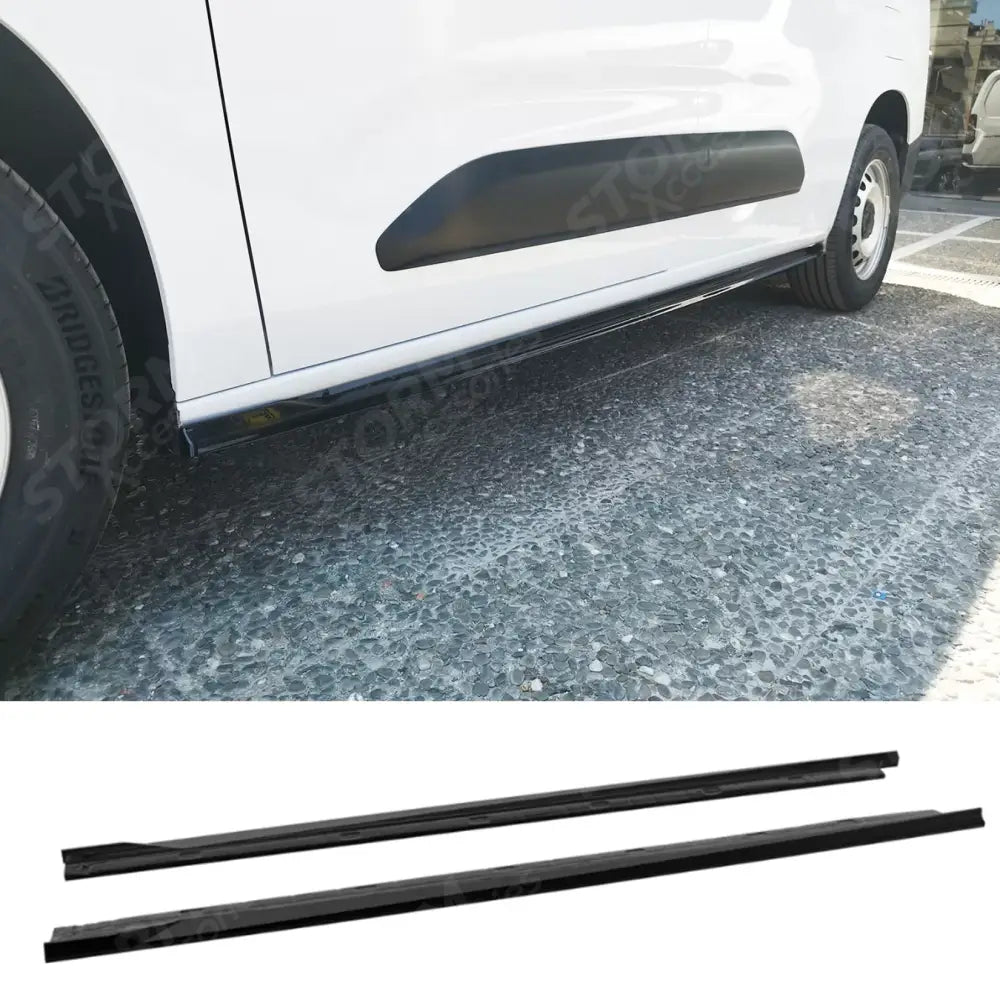 Side Skirts Extensions in Gloss Black For Citroen Berlingo LWB Mk3 / Peugeot Partner LWB Mk3 / Opel Combo E LWB
