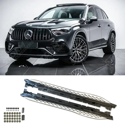Side Step Runnings Boards Silver For Mercedes Glc 2023 On