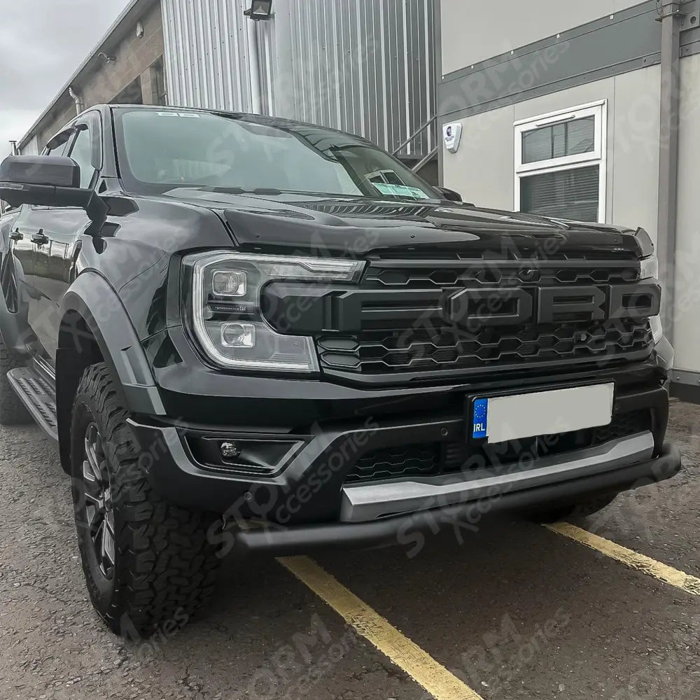 Single Deck Black Powder Coat Front Spoiler Bar For Ford Ranger Raptor 2023 On